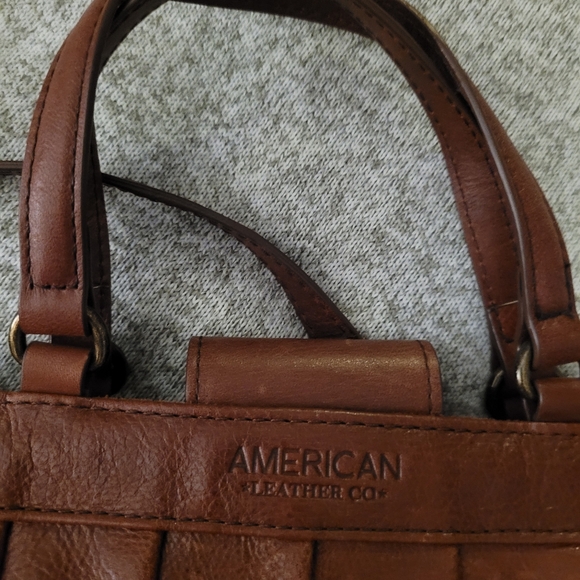 Burgundy brown leather handbag American Leather co - Picture 4 of 7